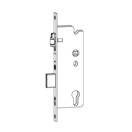 Maco 243580 Zamek drzwiowy krótki Z-RS E92 DM25 PZ z rolką srebrny VK8 F-240x24 PT