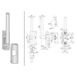 Siegenia PHIL0031-524011 Klamka PSK 200Z prawa srebrna anoda