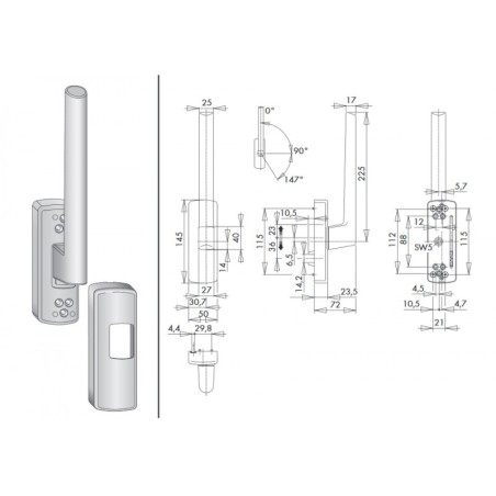 Siegenia PHIL0032-523011 Klamka PSK 200Z lewa czarna