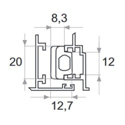 Fapim 3720B_37 Rygiel 216x20x8,3mm czarny