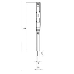 Fapim 3720B_Z5 Rygiel 216x20x8,3mm srebrny ocynk