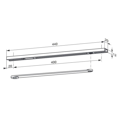 Dormakaba 52003801 Szyna kryta standardowa 20x12mm G96N20 do ITS 96 PRAWA