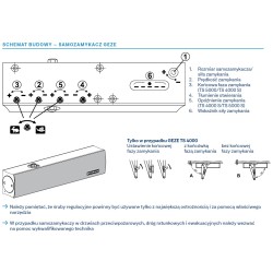 Geze 027335 Samozamykacz TS 5000 bez szyny biały