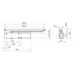 Geze 027334 Samozamykacz TS 5000 bez szyny brązowy