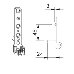 Siegenia 280607 Zawias dolny ramy Favorit KF Ø 6x24/3